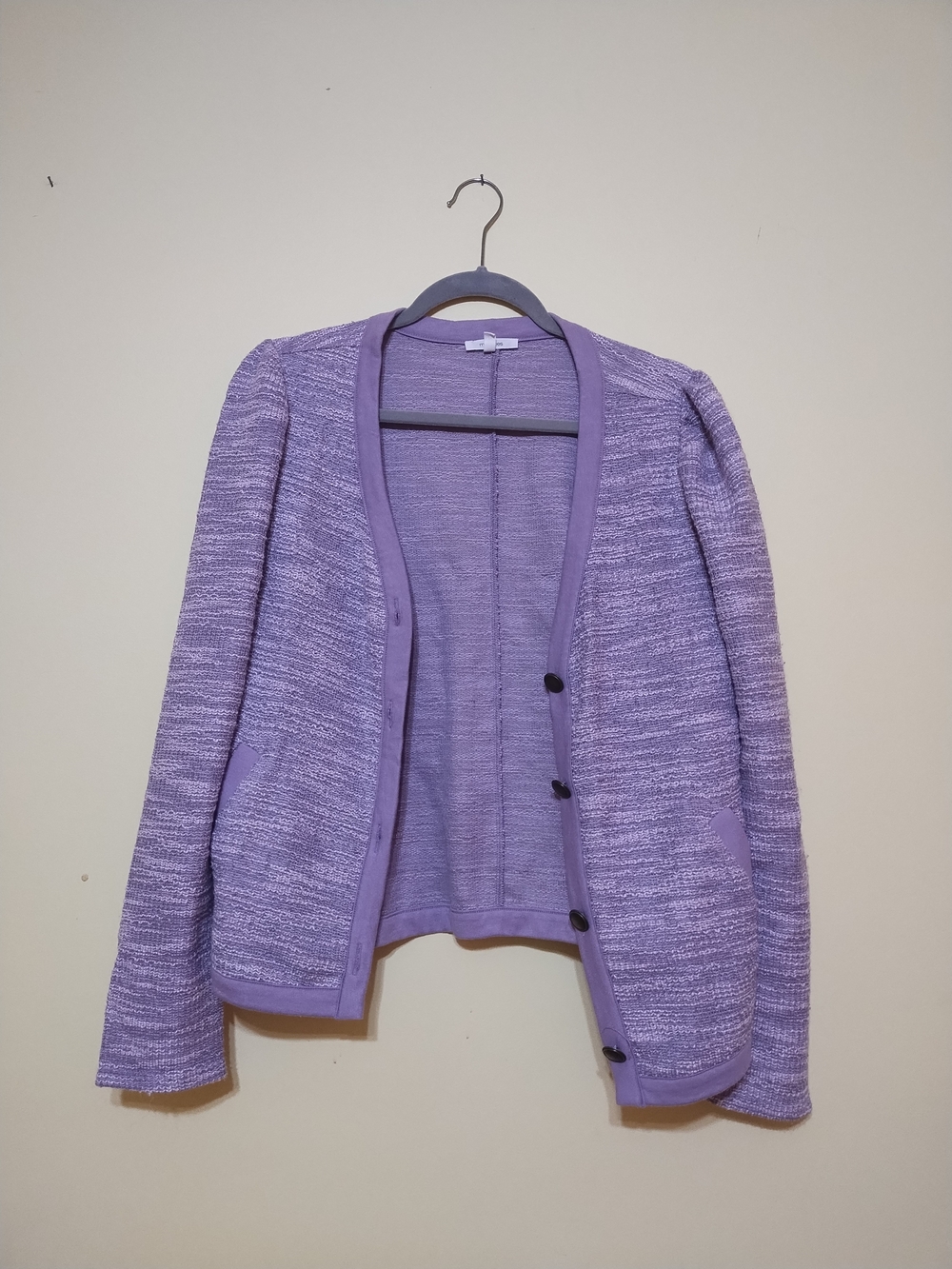 Maurices Lavender Open-Front Textured Cardigan